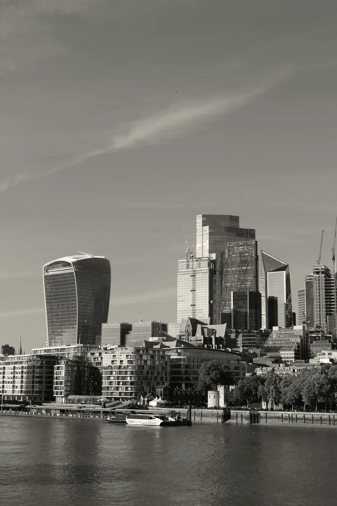 The City of London skyline seen across the Thames
